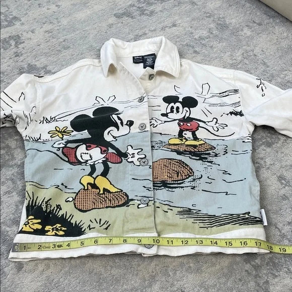 Disney Parks Rare Her Universe Mickey and Minnie Denim Jacket Sz XS - Picture 7 of 14